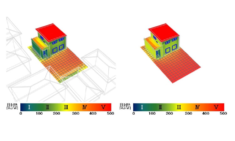 日射熱のシミュレーション画面